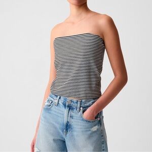 ❤️ Striped stretch tube tank top with removable straps